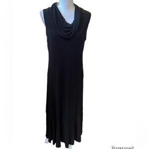 Mirasol NWT Maxi Black Sleeveless Dress Cowl Neck Fit And Flare Size Medium